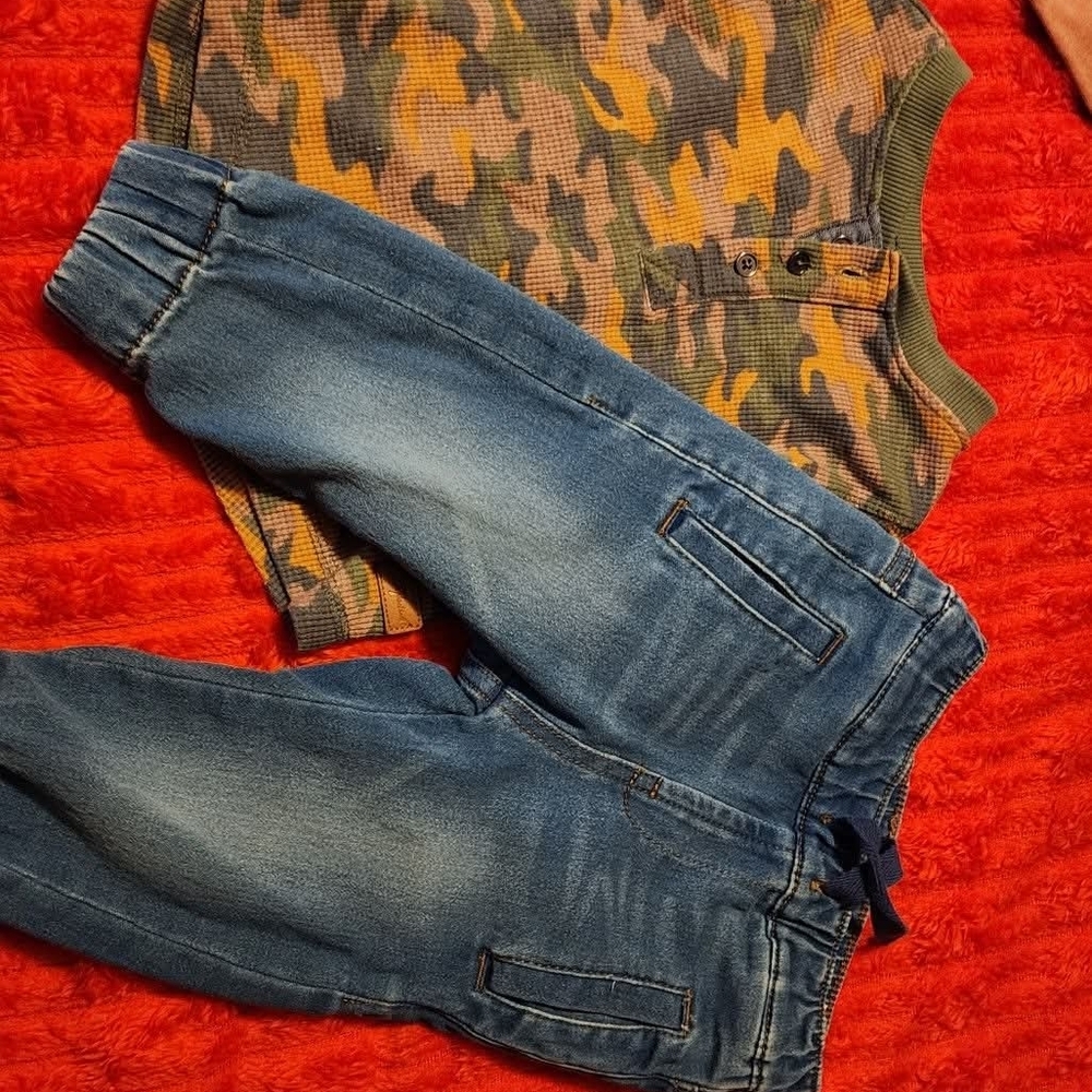 Kids Camo and Denim Matching Set